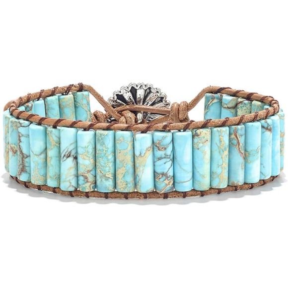 Chakra Healing Leather Bracelet - Boho Style - Picture 4 of 4